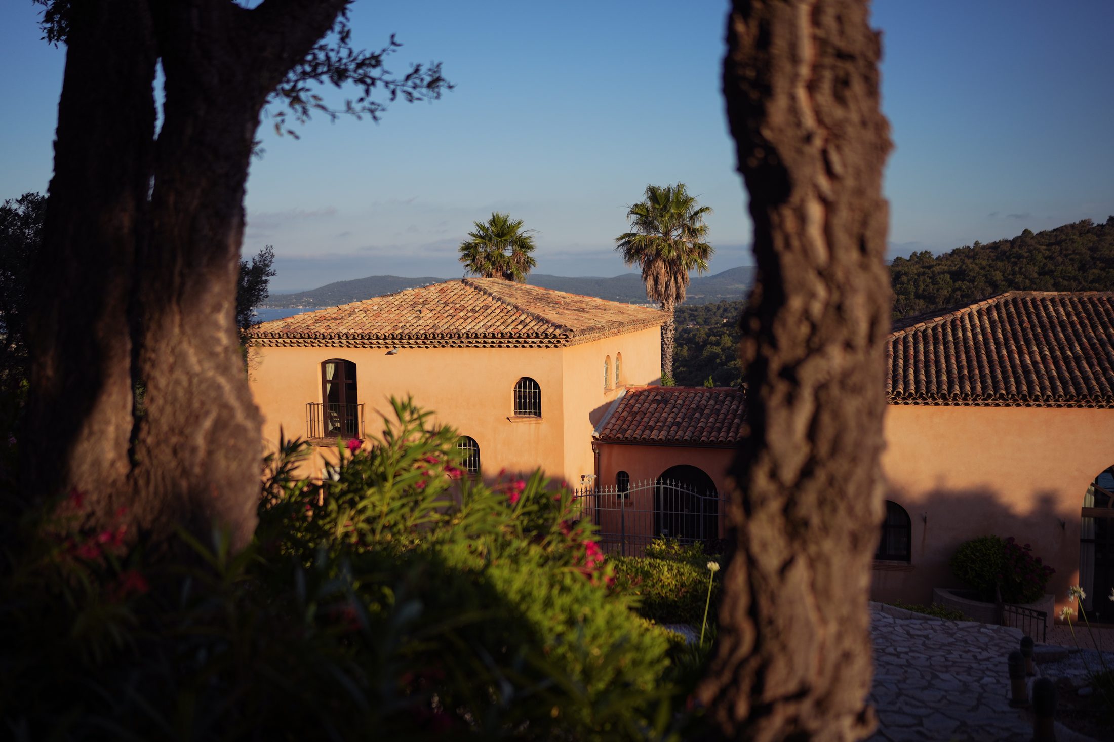 Mediterranean villa at golden hour