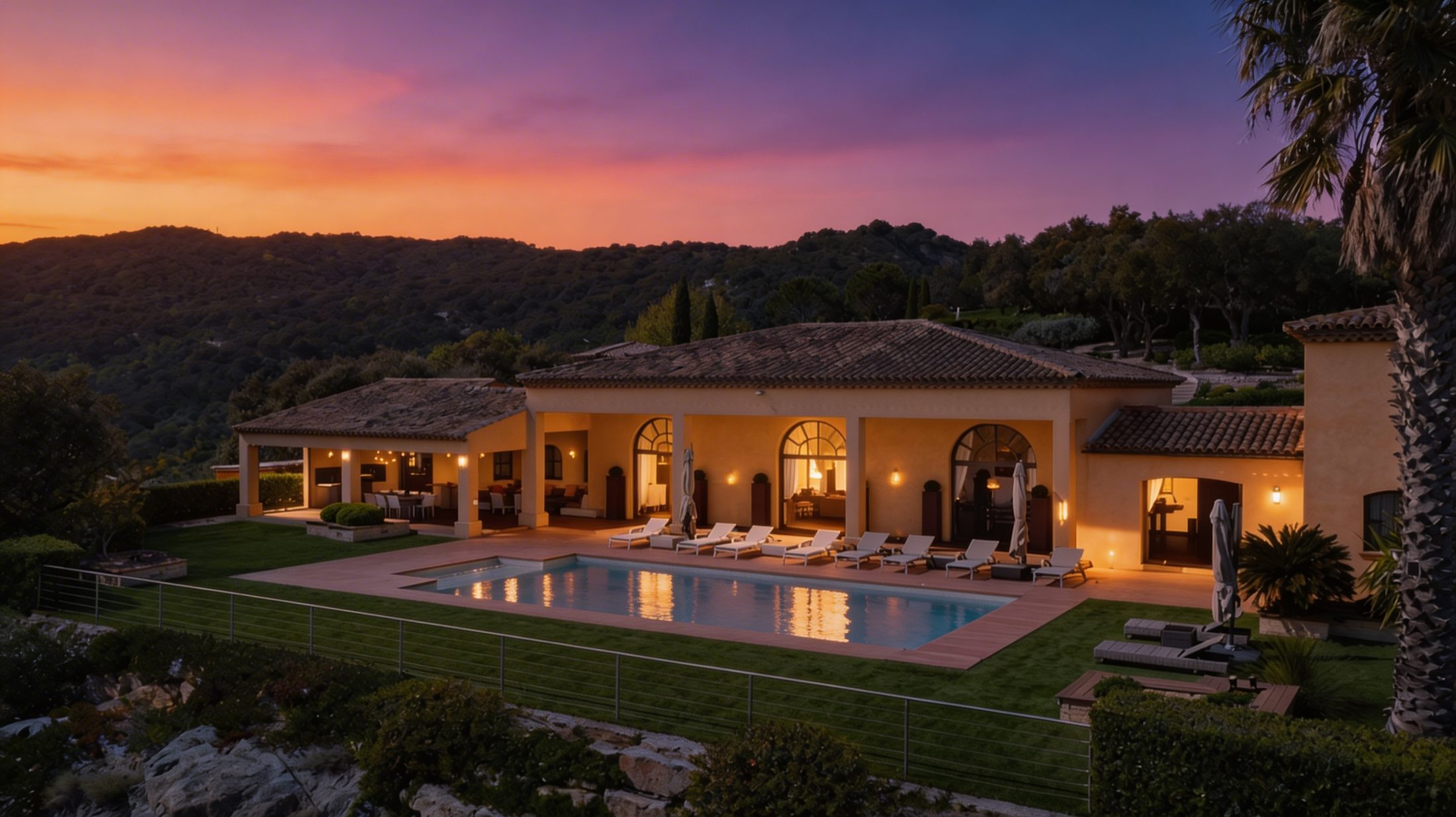 Villa at evening light